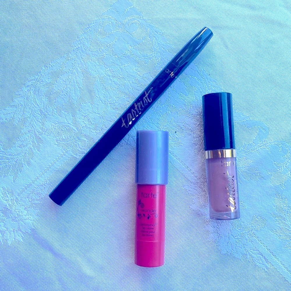NWOT Tarte set of 3. Lip crème, lip paint and full size liquid eyeliner.